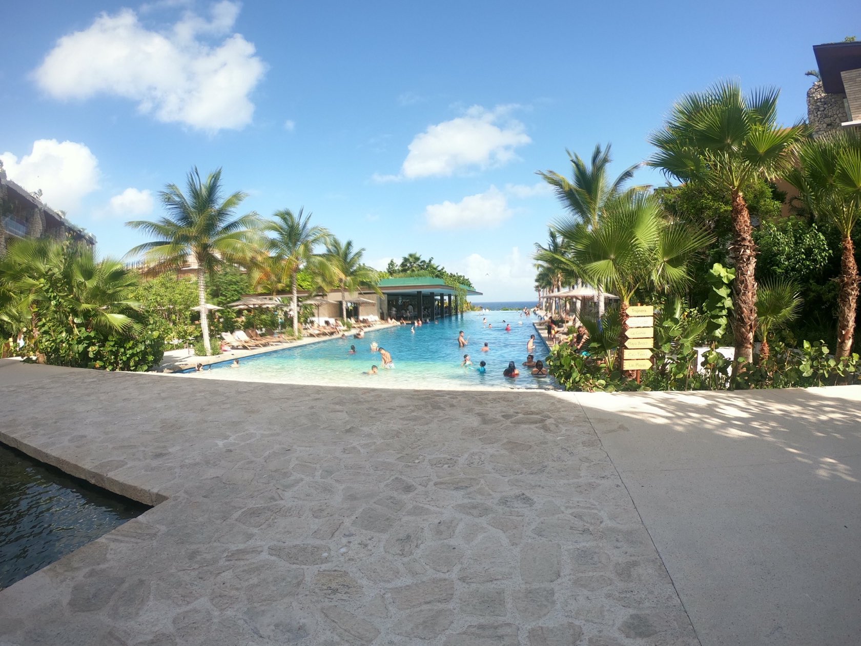 Resort pool and swim-up area at Hotel Xcaret Mexico